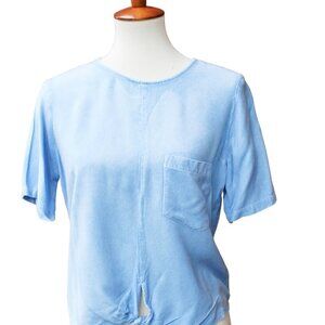 D&Kade Chambray Knotted Shirt |Light Wash Denim |  Size M